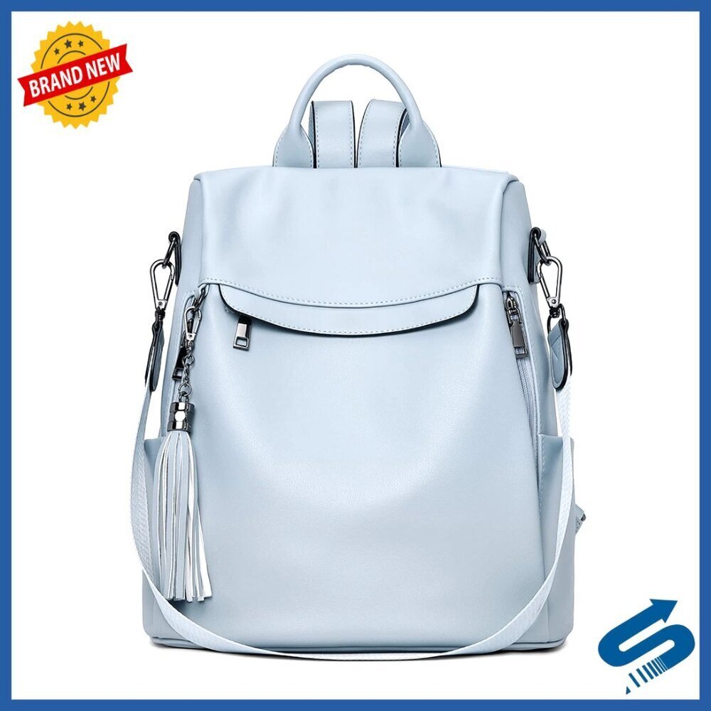 PU Leather Anti Theft Backpack Purse with Tassel Travel Shoulder Bag Chic